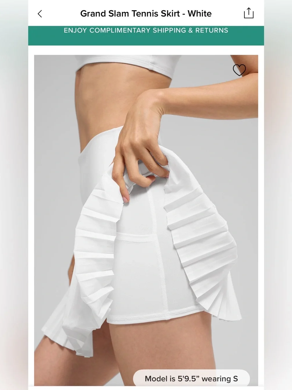 NWOT ALO Grand Slam Tennis Skirt - Sz Large